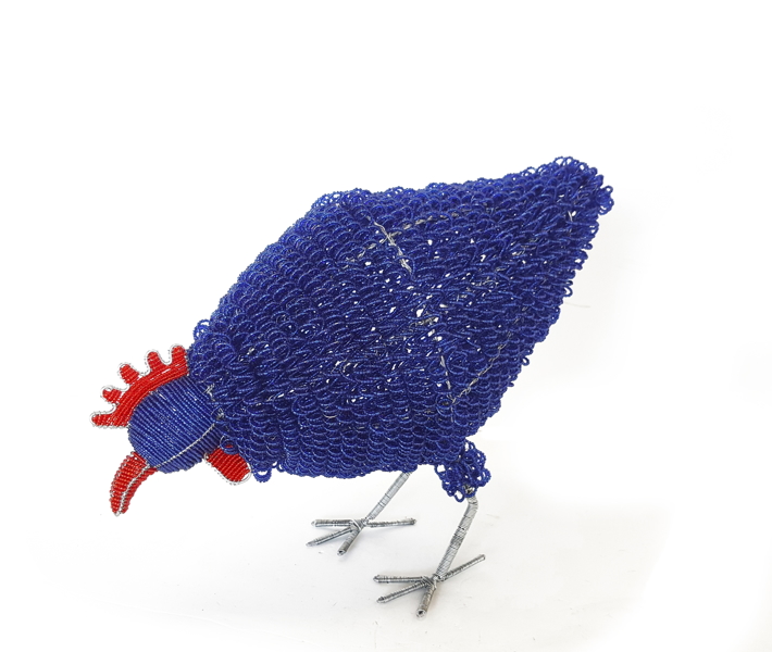 bead & wire chicken - blue - 1